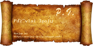 Pávlai Ipoly névjegykártya